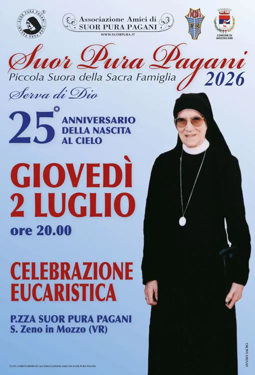 Celebrazione Eucaristica: Ricordiamo Suor Pura Pagani